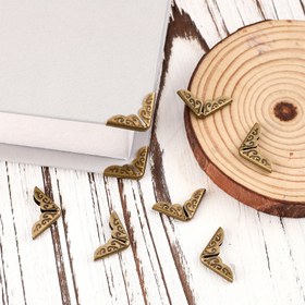 Resim 100 Adet BONUSIS Metal Kitap Köşe Koruyucu, Bronz Ağır Hizmet Sayfa Kenarı - Albümler, Fotoğraf Albümleri, Günlükler, Dosyalar, Defterler için Dekoratif Metal Kapak - Kitap Ciltleme ve Panolar için (Bronz) 