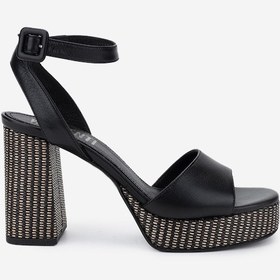 Resim Valmenti Kadın Hakiki Deri Siyah Topuklu Sandalet 1141 691 Ancona 6-1 Byn Sndlt Y25 Black Siyah 