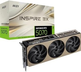 Resim MSI NVIDIA GeForce RTX 5070 12G Inspire 3X OC 192 bit GDDR7 Oyun Grafik Kartı, 2557 MHz'e Kadar Frekans Artışı, PCIe Gen 5, DLSS 4, DP 2.1 x 3, HDMI 2.1 x 1, SFF Hazır 