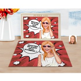 Resim Bk Gift Kişiye Özel Kadın Kolay Yetişmiyor Karikatürlü 1000 Parça Profesyonel Puzzle-4 