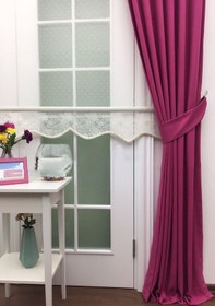 Resim Taç Soft Fuşya Fon Perde Fuşya 