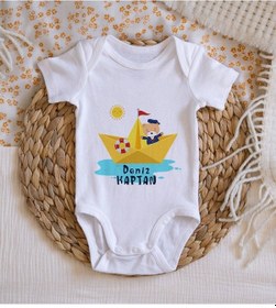 Resim Bitmeyenkartus Bk Kids Isimli Sevimli Kaptan Tasarımlı Bebek Body Zıbın - Model (547901364) Çok Renkli 
