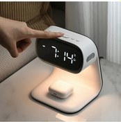 Resim Tianchishop Beyaz 2 Li Dijital Çalar Saat Ve Gece Lambası 15w Şarj Dokunmatik Usb 