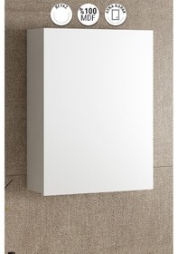 Resim Yıldız Asma 45 Cm Beyaz Mdf Aynalı Banyo Üst Dolabı Beyaz 