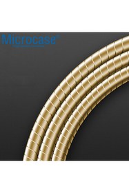 Resim Microcase Metal Kaplama Desenli Lightning 3a Usb Şarj Ve Data Kablosu 1m - Al3200 Gold 