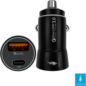 Resim Shaza Pd 20W Type-C + USB 18W Çıkışlı Hızlı Araç Şarj Cihazı Çakmak Şarj 