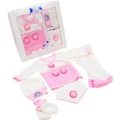 Resim Hastane Çıkışı 5 Parça Pembe Papatya Kız Bebek Giyim Sarı 