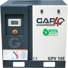 Resim GAP Kompresör Invertörlü Vidalı Hava Kompresörü 10HP (Tek Makine) GPV-10E 
