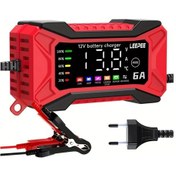 Resim Xuweiwei 12v 6a Akıllı Pulse Bakım Dijital Lcd Şarj Cihazı Kırmızı Sıcaklık Algılama Aşırı Voltaj Koruma Özellikli Araç Akü Şarj 
