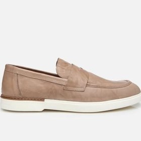 Resim HOTİÇ Erkek Deri Bej Ultra Hafif Tabanlı Klasik Loafer 