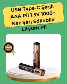 Resim Aaa Boyutunda Usb Şarjlı Pil - Kompakt Tasarım, Geniş Uyumluluk 