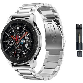 Resim Huawei Watch GT 2 Pro İle Uyumlu 22 mm Klasik Çelik Kordon Paslanmaz Kayış 