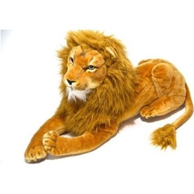 Resim Oyuncak Yatan Peluş Aslan Kuyruk Uzunluğuyla 55 Cm Sarı 