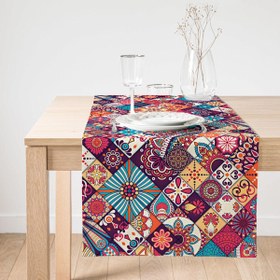 Resim Etnik Geometrik Desenli Özel Tasarım Süet Runner 