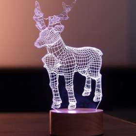 Resim Yeni Yıl Geyiği Figürlü Dekoratif Hediye Led Masa Lambası | BYLAMP 