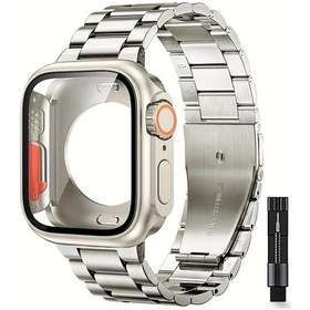 Resim Oldfriend 2si 1 Kasa + Bant Starlight Kayış Ve Kasa 40mm İwatch Ultra 2 Metal Bileklik 