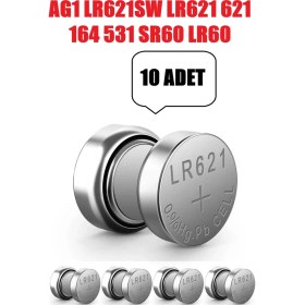 Resim Derwell 10 Adet 10'lu Ag1 364 LR621SW Ag1 LR621 621 164 531 LR60 1.5V 1 Kartel Düğme Pil Hesap Makinesi/terazi/saat/oyuncak/garaj Pili Yuvarlak Pil 