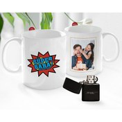 Resim Bk Gift Kişiye Özel Babalar Günü Hediyesi Fotoğraflı Kupa Bardak Ve Benzinli Çakmak Seti-71 