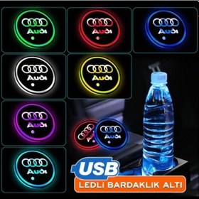 Resim OtoÇizgi Audi Uyumlu Ledli Bardaklık Altı Usb Şarjlı 2 Adet OtoÇizgi 
