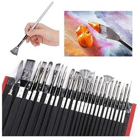 Resim 24 Parça Siyah Çantalı Sanat Fırçası Seti 
