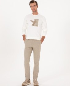 Resim Cacharel Bej Slim Fit Yün Karışımlı Kanvas Pantolon 