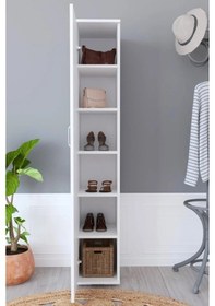 Resim Kzy 6 Bölmeli Tek Kapaklı Çok Amaçlı Dolap - Beyaz 