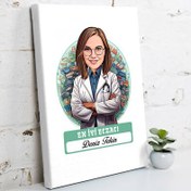 Resim Karikatürlü En Başarılı Kadın Eczacı Kanvas Tablo 