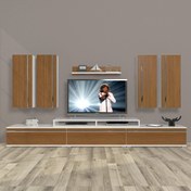 Resim Ekoflex 8d Mdf Tv Ünitesi Tv Sehpası - Beyaz - Ceviz 