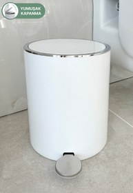 Resim Prima Nova Lenox 5 Lt Pedallı Banyo Mutfak Ofis Çöp Kovası Beyaz 