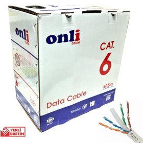 Resim Onli 305Mt 24AWG UTP CAT6 Network Kablosu Gri Yerli Üretim 