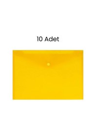 Resim İnox Eko Çıtçıtlı Dosya Evrak Zarfı Sarı 10 Adet Sarı 