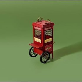 Resim Home Dekoratif Metal Popcorn Kumbara - Kırmızı - 24 Cm 