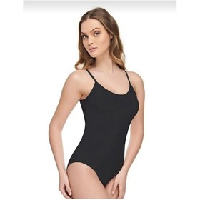 Resim Tutku Elit 2004 Kadın Modal İp Askılı Çıtçıtlı Body Tekli Siyah 