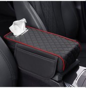 Resim Araba Kolçak Kutusu Yükseltici Ped Genişletilmiş İç Doku Kutusu, Renk: Siyah Kırmızı 