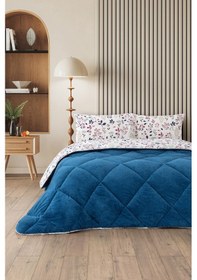 Resim Morena Çift Kişilik Wellsoft Yorgan Uyku Seti Mavi 
