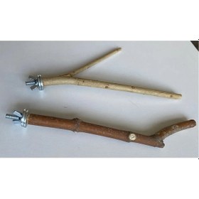 Resim İstanbul Kafes Fırınlanmış Doğal Ağaç Tünek Kuş Tüneği 2'li 