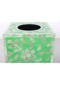 Resim Anita Sedefli Kare Peçetelik 15x15x15 Cm Yeşil 