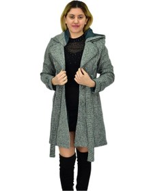 Resim Kadın Pıtırcık Uzun Kaşe Kaban Bgl-st04122 Yeşil 