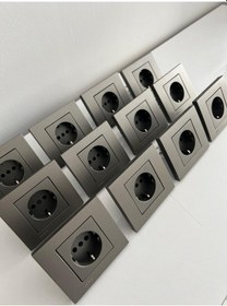 Resim Ovivo Topraklı Priz Çerçeve Dahil Antrasit 12 Adet 001 