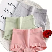 Resim 3'lü Paket Kadın Düşük Bel Pamuklu Boxer Külot - Esnek Bel Bandı ile Yumuşak Orta Destekli, Açık Yeşil/Gri/Allık Pembe, Opak & Sadece Elde Yıkama, Günlük Konfor için Şık Minimalist Tasarım, Rahat İç Çamaşırı, Peluş Dokulu İç Giyim, Yüksek Kaliteli İç Çamaşırı 