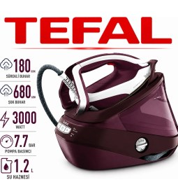 Resim Tefal GV9810 Pro Express Vision 3000 Watt Yüksek Basınçlı Buhar Kazanlı Ütü 180 gr Sürekli Buhar Hızlı Kırışıklık Giderme Seramik Taban ve Otomatik Kapanma 
