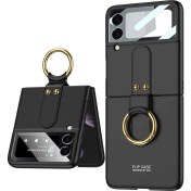Resim Samsung Galaxy Z Flip 3 Yüzüklü Silikon Mat Siyah Kılıf Gpack