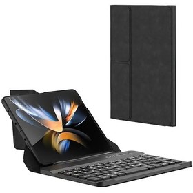 Resim Galaxy Z Fold 3 Kılıf Standlı Klavyeli Kalem Bölmeli Zore Kıpta Klavyeli Kılıf 
