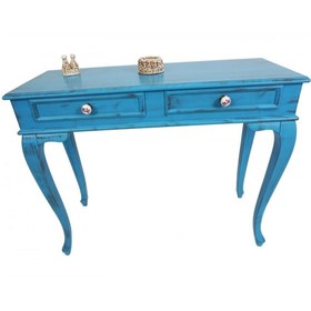 Resim Evim Hizmet Lükens 120 Cm Çekmeceli Mavi Eskitme Dresuar Makyaj Masası 