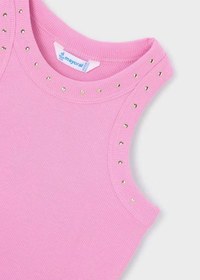 Resim Mayoral Kız Çocuk Fitilli Crop Top Taş Detaylı Pembe - 9 Yaş 