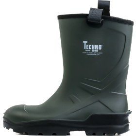 Resim O4 Korumasız Miflonlu Yeşil Poliüretan Çizme - Techno Boots 