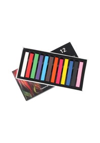 Resim Moveevo 12 Renk Uzun Boy Saç Boyama Pasteli - Sanatsal Çizim Seti 