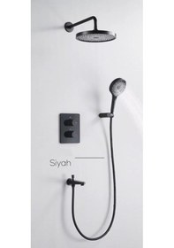 Resim Creavit Termostatik 2 Yollu Ankastre Duş Bataryası Mat Siyah 