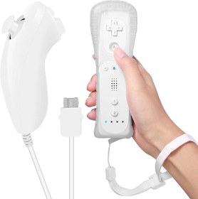 Resim GBKDQQ Wii Uzaktan Kumandası Oyun Denetleyicisi, Wii Controller Uzaktan Kumanda, Nunchuck, Wii Vernbedinung Remote Plus için Yedek Kumanda Jostick Game Handle Wii/Wii U Konsol için, Beyaz 