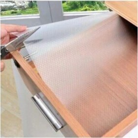 Resim Royaleks Group Sermat Sılver Eva Shelf Liner 45 cm x 10 Metre Şeffaf Kaydırmaz Raf Örtüsü 